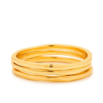 GorjanaG RING 金色三環戒 經典款 細版 線戒 可分開配戴5號