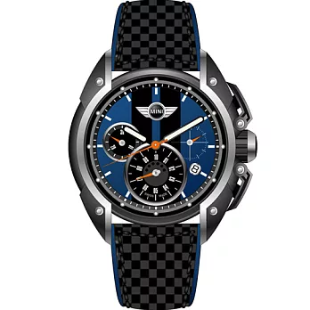 MINI Swiss Watches 極速時尚腕錶(MINI-22)-藍錶盤/不鏽鋼錶帶-45mm