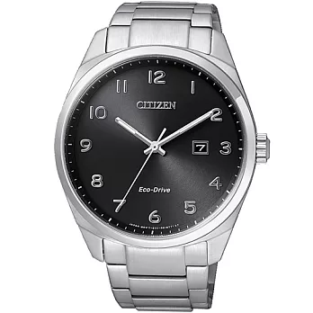 CITIZEN 光動能 標準紳士風格時尚優質腕錶-黑-BM7320-87E