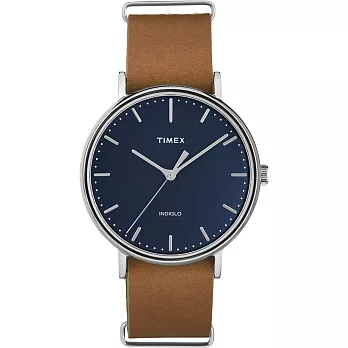 【TIMEX】天美時週末Fairfield系列時尚手錶 (藍/咖啡 TXT2P97800)