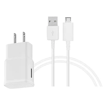 SAMSUNG GALAXY 5V/1.55A 原廠旅行充電器+S6/S6 Edge新版充電傳輸線組(台灣電檢-密封袋裝)單色