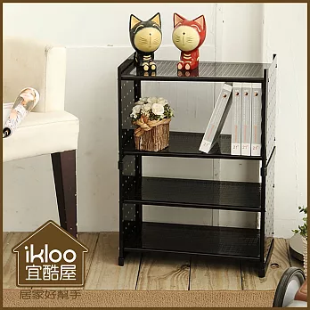 【ikloo】貴族風可延伸式組合書櫃/書架二入組-尊爵黑x2