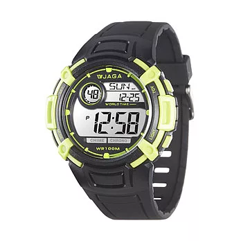 JAGA 捷卡 M862-AFF 熱活動能運動家多功能電子錶-黑綠