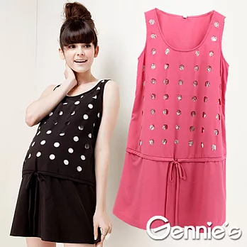 【Gennie’s奇妮】蕾絲縷空春夏孕婦背心上衣M桃紅