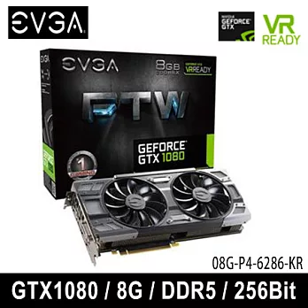 EVGA 艾維克 GTX1080 8GB FTW BP ACX3.0 顯示卡 (08G-P4-6286-KR )