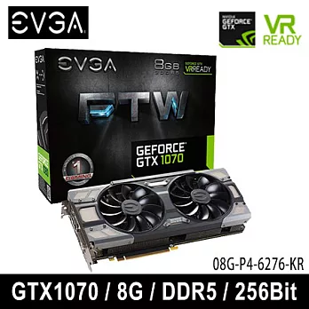 EVGA 艾維克 GTX1070 8GB FTW BP ACX3.0 顯示卡(08G-P4-6276-KR )