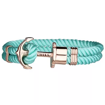 PAUL HEWITT 尼龍繩編織玫瑰金船錨手環L土耳其綠