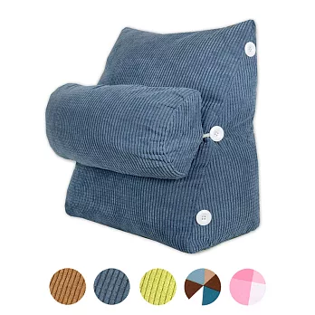 典雅風尚舒壓萬用靠枕.抱枕.腰靠枕(藍灰素面)