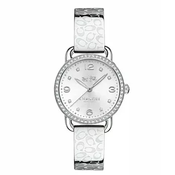 【COACH】銀色時尚晶鑽數字鋼帶女錶(14502353)