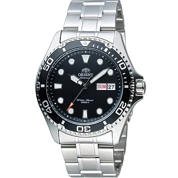 ORIENT 東方錶 WATER RESISTANT系列 200m潛水機械錶 FAA02004B 黑