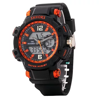 SHHORS SH-852 熱血運動亮色防水多功能電子錶 - 亮橘