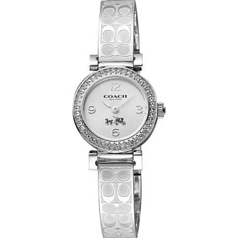 【COACH】銀色晶鑽馬車手環式數字女錶(14502201)