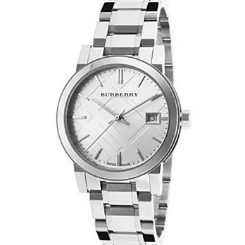 {BURBERRY}英國倫敦精品都市系列銀色鑲晶鑽女仕腕錶BU9213