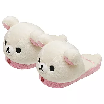 San-X 拉拉熊可愛生活系列大頭毛絨保暖拖鞋。懶妹