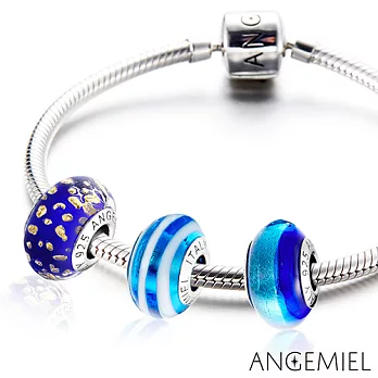Angemiel安婕米 925純銀手鍊(藍綠系)1616cm
