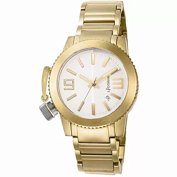 【LICORNE 力抗錶】 MKIII系列經典帥氣手錶-41mm (金/白 LI095LKWA)