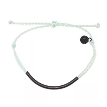 Pura Vida 美國手工 BLACK BAR SEAFOAM 黑色手鑄平衡骨 嫩綠色臘線衝浪手環