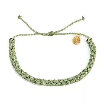 Pura Vida 美國手工 HERBAL REFRESHMENT BRAIDED 灰綠粗線寬版編織 可調式手鍊防水衝浪手繩手鍊