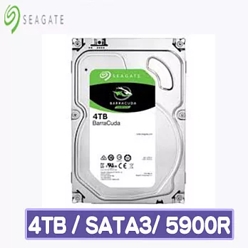 Seagate 希捷 BarraCuda 新梭魚 4TB3.5吋SATAⅢ/59R 桌上型硬碟(ST4000DM005-3Y)