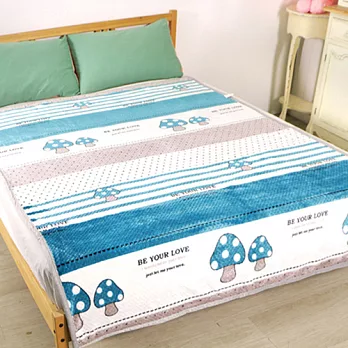 床之戀 貝貝絨立體紋路法蘭絨四季毯-小蘑菇