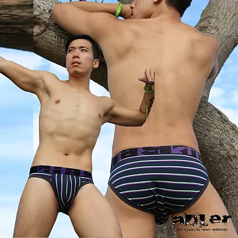 aDLer 涼感紗三角條紋內褲(黑M~XL)M黑