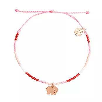 Pura Vida 美國手工 PV X IVORY小彩珠系列 玫瑰金小象 粉色系可調式手鍊防水衝浪手繩手鍊