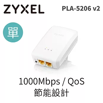 ZYXEL PLA5206 v2 (1000Mbps雙埠GbE電力線上網設備)