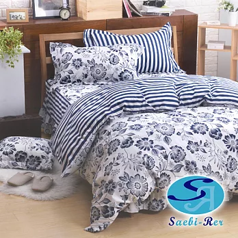【Saebi-Rer-歐風花季】台灣製活性柔絲絨雙人六件式床罩組