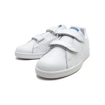 adidas 休閒鞋 Stan Smith Fast 白藍魔鬼氈藍標情侶鞋男女鞋【GT Company】US7白色