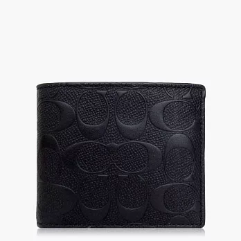 【COACH 男仕必備】皮革 / 多功能短夾_黑色