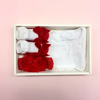 日安朵朵 / 復古女伶 - 女嬰配件精選禮盒(圍兜+頭花髮帶+襪子) 彌月禮 滿月 周歲 生日禮復古女伶