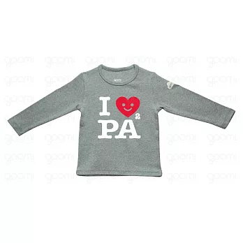 GOOMI台灣第一文創童裝【I Love PAPA】長袖麻花灰T-Shirt1-2Y麻花灰