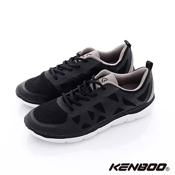 KENBOO(男)-虛實之間 輕量透氣加高運動鞋9黑