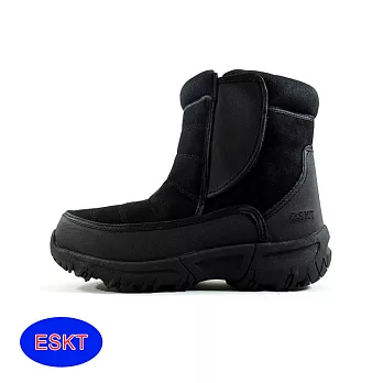 ESKT 男短筒雪鞋SN217(雪靴 防潑水 防雪 刷毛 麂皮 冰爪)40黑色