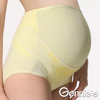 【Gennie’s奇妮】2件組*活動式棉質蕾絲護腰托腹褲M嫩黃