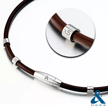 ＆MORE愛迪莫【MEGA POWER第Ⅱ代】4厘米超濃鍺鈦項鍊-特仕版(咖啡)50CM