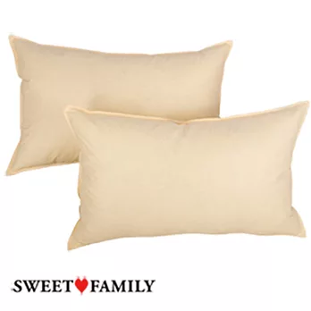 【SWEET FAMILY】甜蜜家庭 100% MIT 天然水鳥羽絨枕淺黃