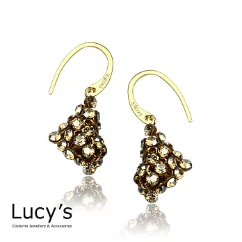 Lucy’s 施華洛世奇水晶菱形垂墜耳環華麗金