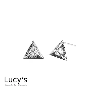 Lucy’s 925純銀歐美鑲鑽三角閃爍耳環