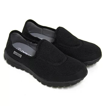 【Pretty】亮彩混織網布直套式休閒鞋23黑色