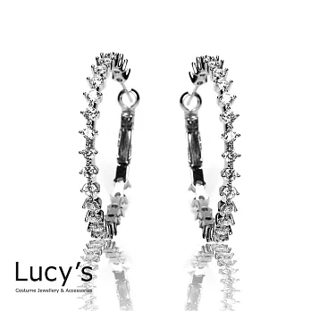 Lucy’s 歐美時尚單環滿鑽耳環時尚銀
