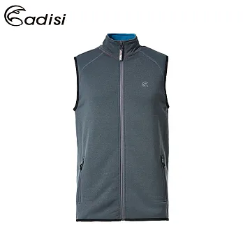 ADISI 男立領Power Stretch pro保暖背心AV1621147 (S~2XL) (抗臭、四面彈、透氣、乾爽)S深灰