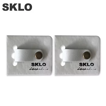 SKLO《日本手工》線材收納皮革帶(二入)-白