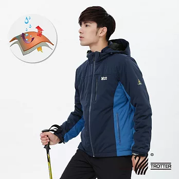 【遊遍天下】GlobeTex防水男款JIS90%羽絨禦寒機能羽絨外套(G0338)L深藍/寶藍