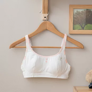 小學生來了~女童第一階段成長內衣-可調背扣/肩帶(粉橘)下圍60-69cm