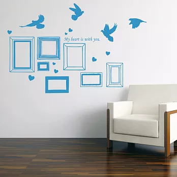 《Smart Design》創意無痕壁貼╱ 回億相框 4色可選藍色