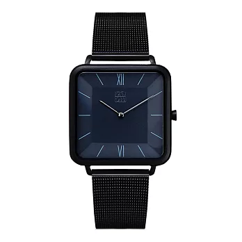 ZOOM THIN 時尚極簡晶礦方錶-黑