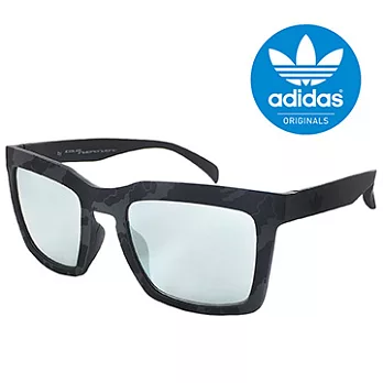 【adidas 愛迪達】明星推薦!!經典三葉草LOGO太陽眼鏡/運動眼鏡#迷彩黑框-水銀鏡片(010-143-070)