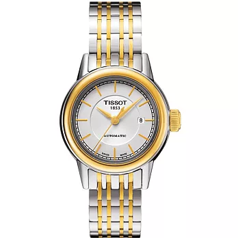 TISSOT T-Classic Carson 經典榮耀再現機械式女性腕錶-半金-T0852072201100