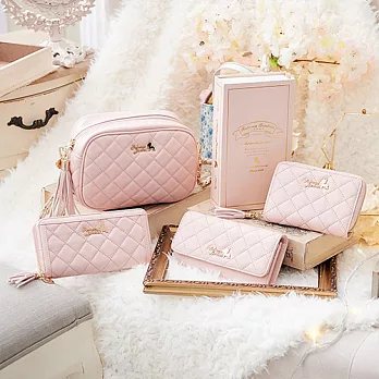 《♡贈送菱格手拿包♡》Rebecca Bonbon 日本狗頭包 知性米蘭禮盒套組。菱格鍊條小方包+拉鍊2WAY長夾《櫻花分》